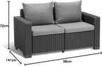 Allibert California Sofa Ogrodowa, Panama Cool Grey, 141 x 68 x 72 cm